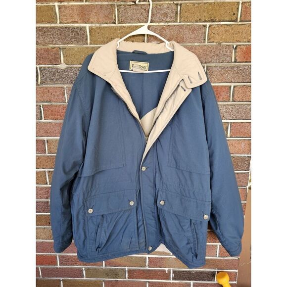 Vtg LL Bean Maine Wardens Parka Jacket L Green Gore-Tex Cinched Waist Hooded - Picture 1 of 7